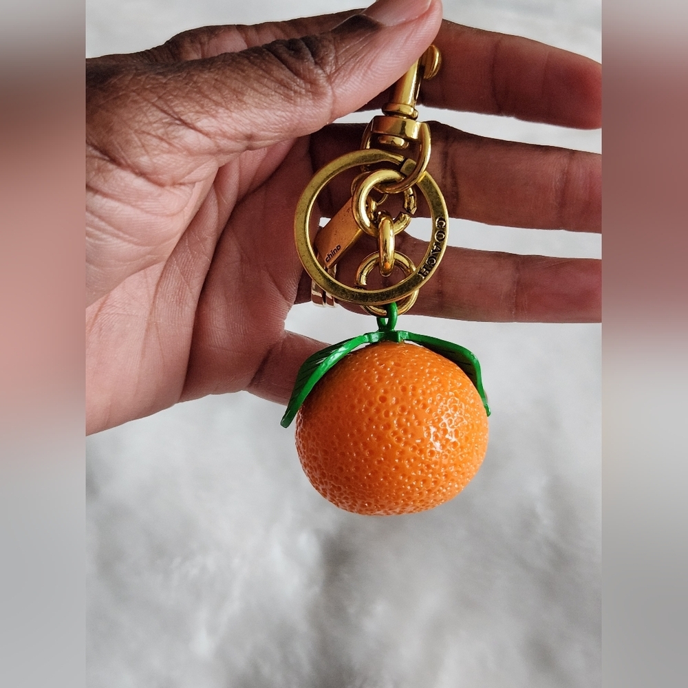 Luxury Orange Fruit Keychain Accessory Designer Inspired Bag Charm - Picture 9 of 12